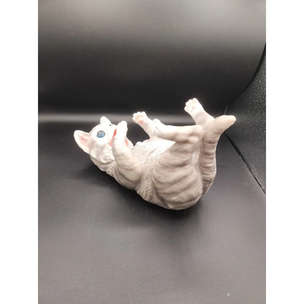 Gray Cat Tipsy Kitty Wine Bottle Holder Sculpture Unique Tabletop Wine Rack Used